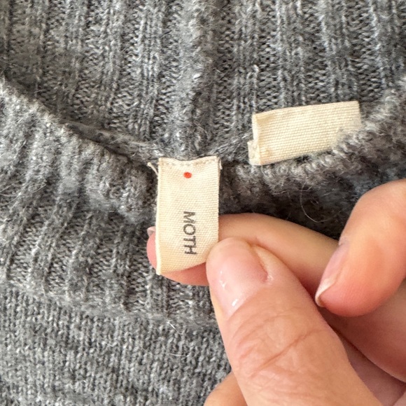 MOTH Anthropologie Schnauzer Dog Graphic Knit Sweater Mock Neck Pullover MEDIUM - Picture 2 of 5